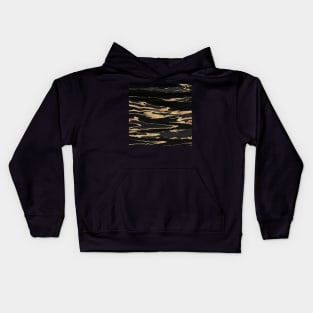 Gold Black Marble Abstract Painting Kids Hoodie